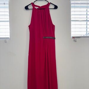 Pink Halter Neck Long Dress